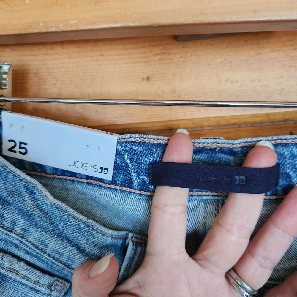 Joes Jeans π NWT Let's Boogie Denim Skirt Raw Hem Button Fly Boho Organic Sz 25 - Picture 10 of 13